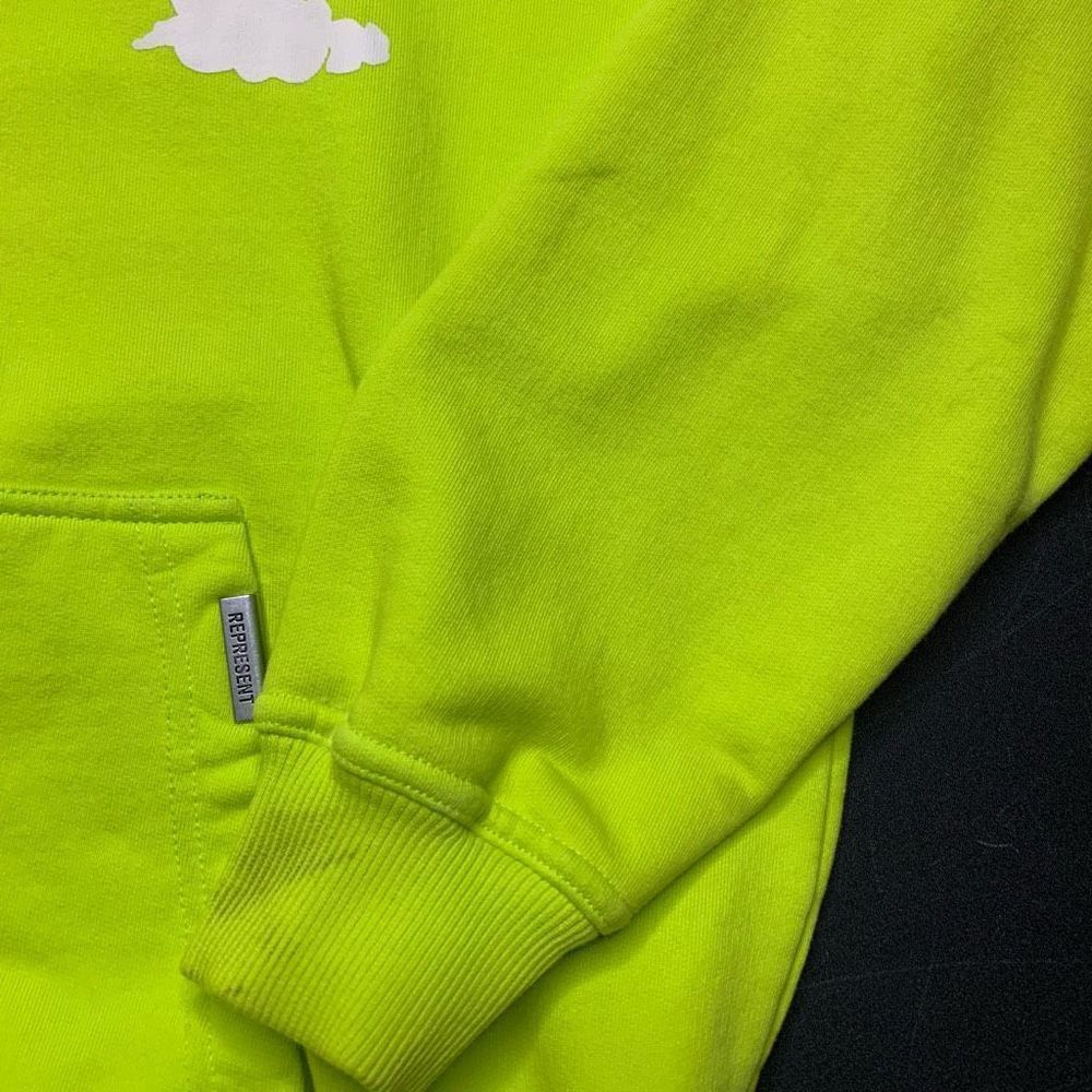 Represent Mens S Hoodie Gold Lime Green Angel Graphic Print - Picture 12 of 15
